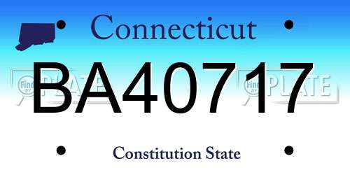 BA40717 Connecticut License Plate