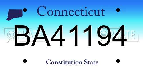 BA41194 Connecticut License Plate