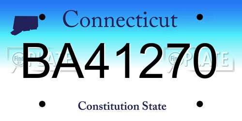 BA41270 Connecticut License Plate
