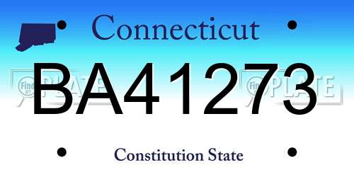 BA41273 Connecticut License Plate