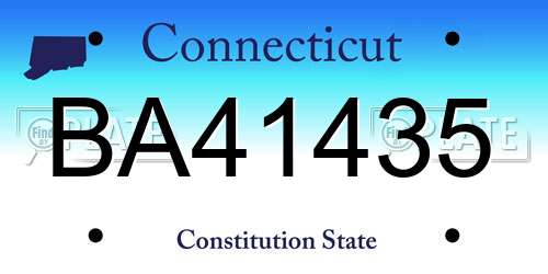 BA41435 Connecticut License Plate