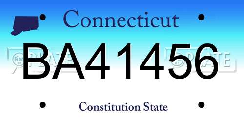 BA41456 Connecticut License Plate