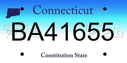 BA41655 Connecticut License Plate