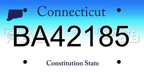 BA42185 Connecticut License Plate