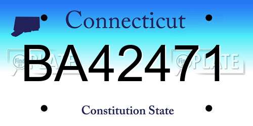 BA42471 Connecticut License Plate