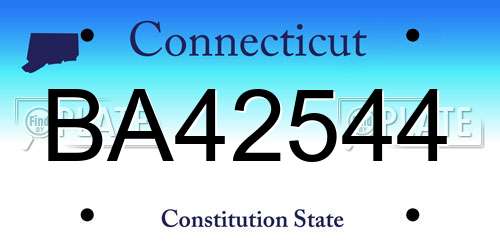 BA42544 Connecticut License Plate