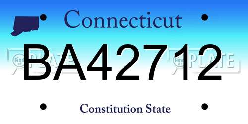 BA42712 Connecticut License Plate