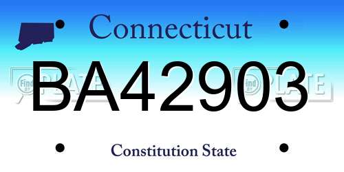 BA42903 Connecticut License Plate
