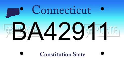 BA42911 Connecticut License Plate