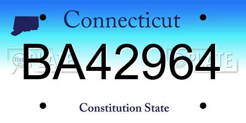 BA42964 Connecticut License Plate