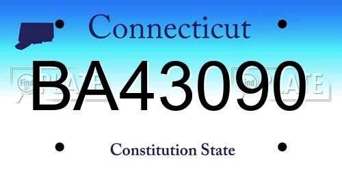 BA43090 Connecticut License Plate
