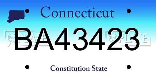 BA43423 Connecticut License Plate