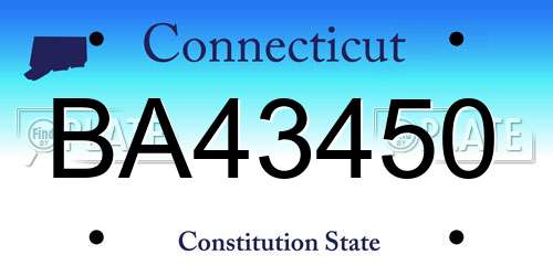 BA43450 Connecticut License Plate