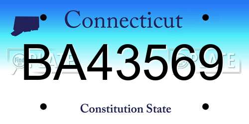 BA43569 Connecticut License Plate