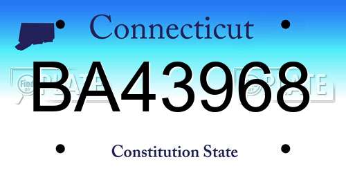 BA43968 Connecticut License Plate
