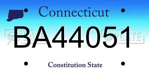 BA44051 Connecticut License Plate