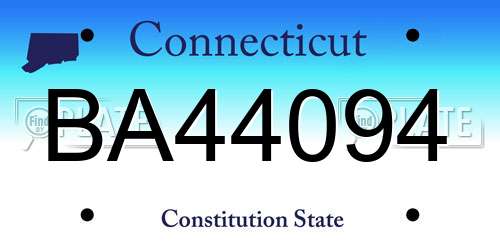 BA44094 Connecticut License Plate