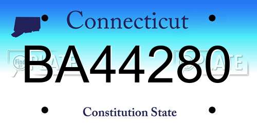 BA44280 Connecticut License Plate