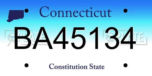 BA45134 Connecticut License Plate