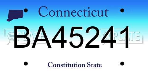 BA45241 Connecticut License Plate