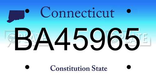 BA45965 Connecticut License Plate