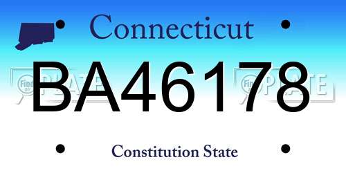BA46178 Connecticut License Plate