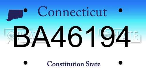 BA46194 Connecticut License Plate