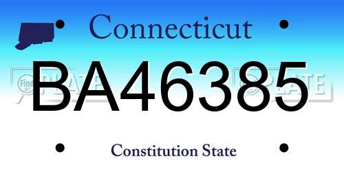BA46385 Connecticut License Plate
