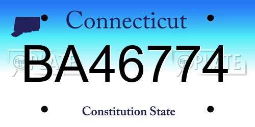 BA46774 Connecticut License Plate