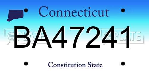 BA47241 Connecticut License Plate