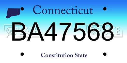 BA47568 Connecticut License Plate