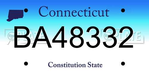 BA48332 Connecticut License Plate