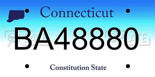 BA48880 Connecticut License Plate