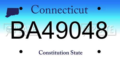 BA49048 Connecticut License Plate