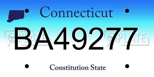 BA49277 Connecticut License Plate