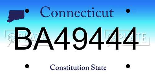 BA49444 Connecticut License Plate