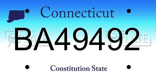 BA49492 Connecticut License Plate