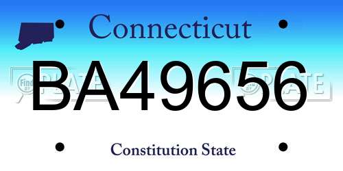 BA49656 Connecticut License Plate