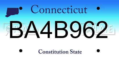BA4B962 Connecticut License Plate