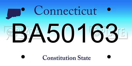 BA50163 Connecticut License Plate