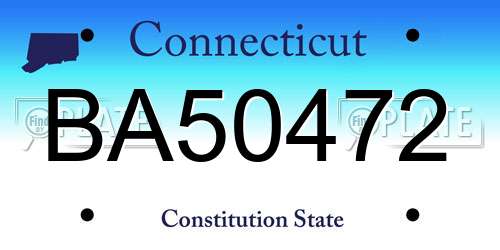 BA50472 Connecticut License Plate