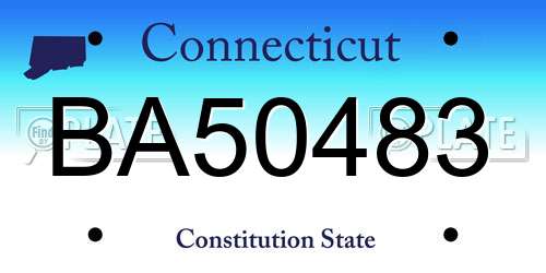 BA50483 Connecticut License Plate