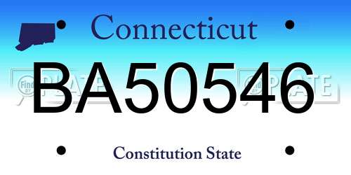 BA50546 Connecticut License Plate