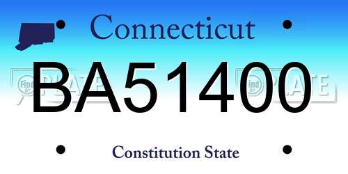 BA51400 Connecticut License Plate