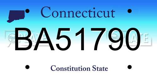 BA51790 Connecticut License Plate