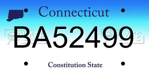 BA52499 Connecticut License Plate