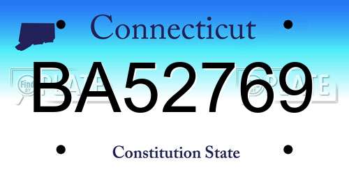 BA52769 Connecticut License Plate