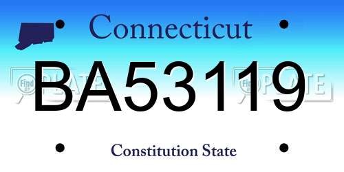 BA53119 Connecticut License Plate
