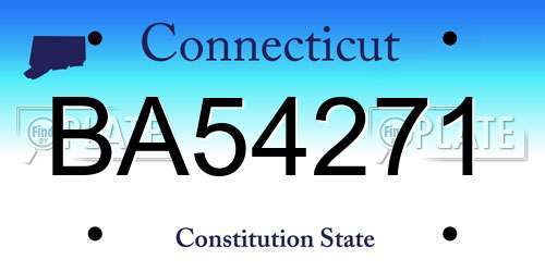 BA54271 Connecticut License Plate