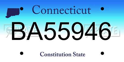 BA55946 Connecticut License Plate
